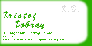kristof dobray business card